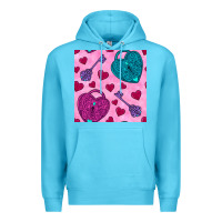 Ocean Blue valentines day lock and key seamless pattern Premium Hoodie - BundleAndBundleShop