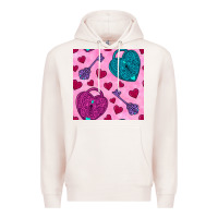 Pale Pink valentines day lock and key seamless pattern Premium Hoodie - BundleAndBundleShop