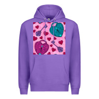 Purple valentines day lock and key seamless pattern Premium Hoodie - BundleAndBundleShop