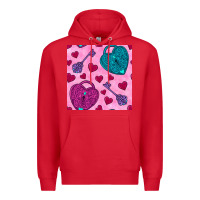 Red valentines day lock and key seamless pattern Premium Hoodie - BundleAndBundleShop
