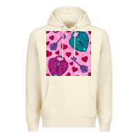 Sandshell valentines day lock and key seamless pattern Premium Hoodie - BundleAndBundleShop