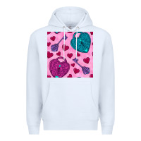 White valentines day lock and key seamless pattern Premium Hoodie - BundleAndBundleShop