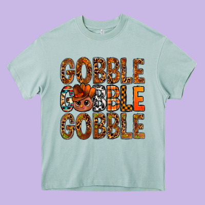 Western Gobble With Turkey Bbs Heavy Core Tee Designed By Bundleandbundleshop