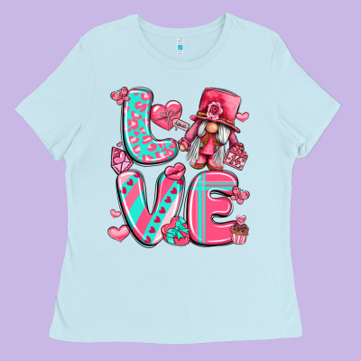 Love With Gnome Ladies Tee Designed By Lillyallendesigns