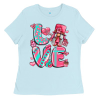Baby Blue love with gnome Ladies Tee - LillyAllenDesigns