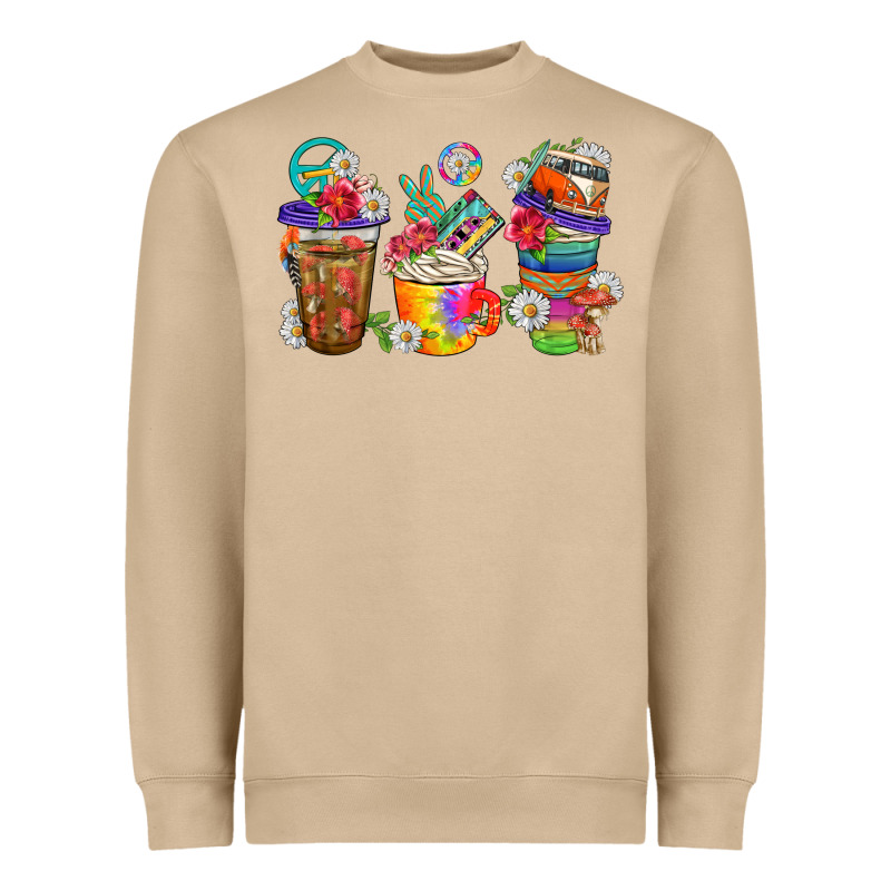 Hippie Coffee Cups Bbs Heavyweight Sweatshirt by BundleAndBundleShop | Teevron