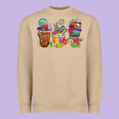 Hippie Coffee Cups Bbs Heavyweight Sweatshirt Designed By Bundleandbundleshop