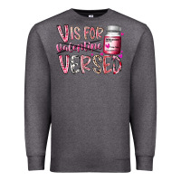 Charcoal Heather v is for valentine versed Premium Sweatshirt - RacoonDesign