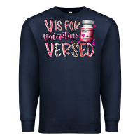 Navy v is for valentine versed Premium Sweatshirt - RacoonDesign