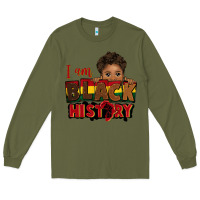 Army Green i am black history black boy peekaboo juneteenth Long Sleeve Tee - CowGirlArtShop