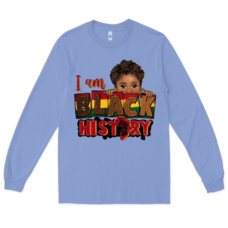 I Am Black History Black Boy Peekaboo Juneteenth Long Sleeve Tee by CowGirlArtShop | Teevron