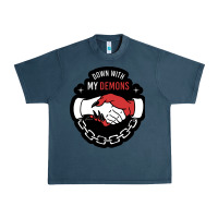 Midnight Navy awesome down with my demons  for gift adult and kids men women  2021 Urban Heavy Tee - lanVoArt