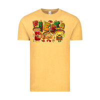 Vintage Mustard Fiesta with taco, nacho, souce Vintage Tee - NancyCooperArtShop