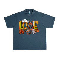 Midnight Navy Thanksgiving love Nurse Urban Heavy Tee - NancyCooperArtShop