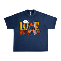 Navy Thanksgiving love Nurse Urban Heavy Tee - NancyCooperArtShop