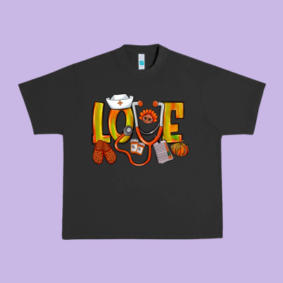 Thanksgiving Love Nurse Urban Heavy Tee Designed By Nancycooperartshop