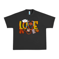 Pigment Black Thanksgiving love Nurse Urban Heavy Tee - NancyCooperArtShop