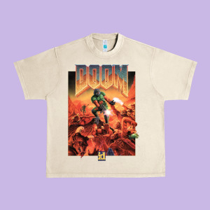 Doom 1993 Poster Pc Fps Urban Heavy Tee Designed By Lanvoart