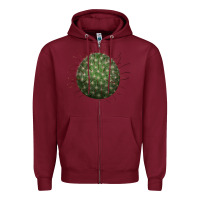 Burgundy Arizona Fishhook Cactus Zipper Hoodie - LillyAllenDesigns