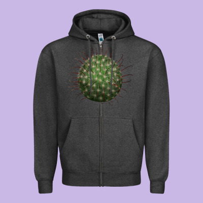 Arizona Fishhook Cactus Zipper Hoodie Designed By Lillyallendesigns