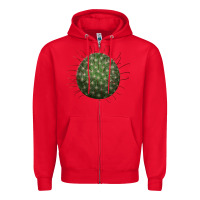 Red Arizona Fishhook Cactus Zipper Hoodie - LillyAllenDesigns
