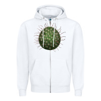 White Arizona Fishhook Cactus Zipper Hoodie - LillyAllenDesigns