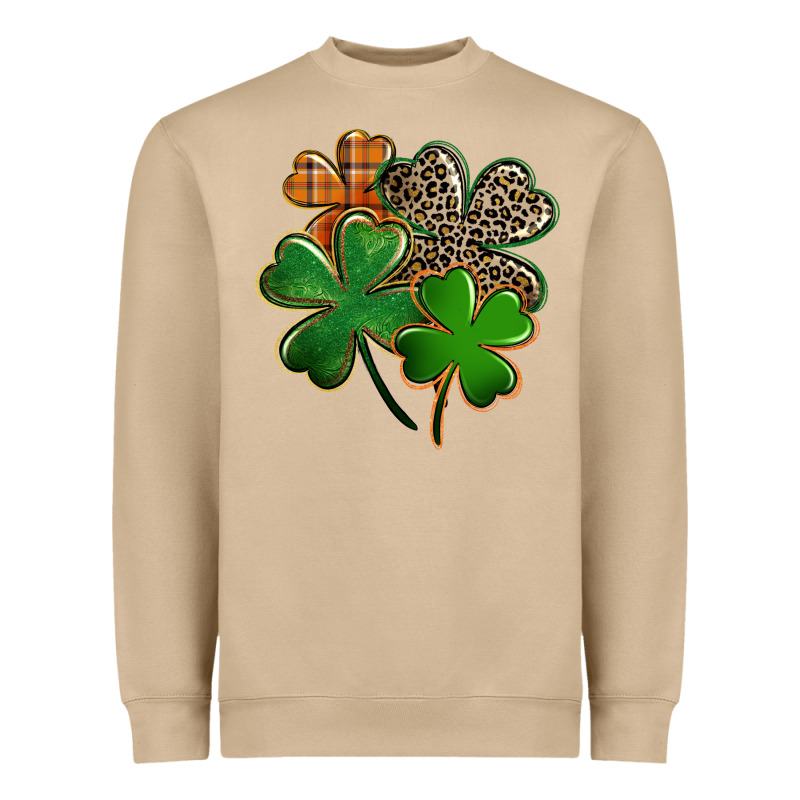 Leopard Shamrock St. Patricks Day Heavyweight Sweatshirt by FaDigitalArtStudio | Teevron