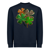 Navy Leopard shamrock St. Patricks Day Heavyweight Sweatshirt - FaDigitalArtStudio