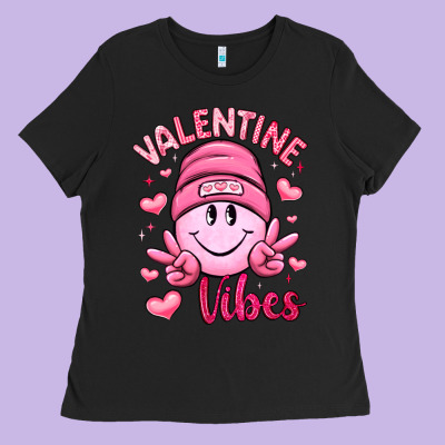 Valentine Vibes Ladies Tee Designed By Lillyallendesigns
