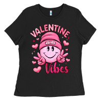 Black valentine vibes Ladies Tee - LillyAllenDesigns