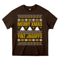 Chocolate Brown Merry Christmas Yinz Jagoffs Pittsburgh Pennsylvania Xmas Gifts 1 Heavy Core Tee - lanVoArt