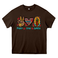 Chocolate Brown peace love lupita Heavy Core Tee - JahusDesignShop