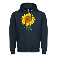 Navy Bambino Sunflower Zipper Hoodie - LillyAllenDesigns