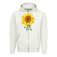 Oatmeal Heather Bambino Sunflower Zipper Hoodie - LillyAllenDesigns