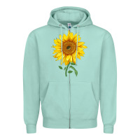 Seafoam Bambino Sunflower Zipper Hoodie - LillyAllenDesigns