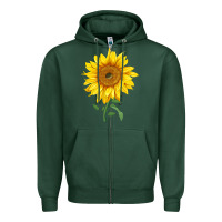 Sports Green Bambino Sunflower Zipper Hoodie - LillyAllenDesigns