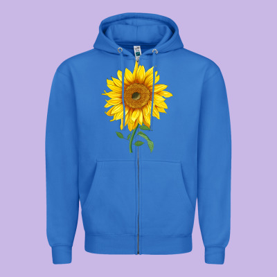 Bambino Sunflower Zipper Hoodie Designed By Lillyallendesigns
