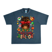 Midnight Navy santas favorite realtor messy bun Urban Heavy Tee - texasbilliewilder