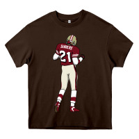 Chocolate Brown deion sanders 32 Heavy Core Tee - lanVoArt