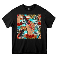 Black hairdresser hand scissors and roses with serape leopard and cowhide se Heavy Core Tee - BundleAndBundleShop