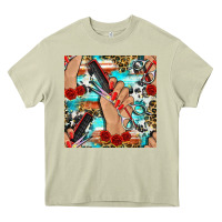 Mossy hairdresser hand scissors and roses with serape leopard and cowhide se Heavy Core Tee - BundleAndBundleShop