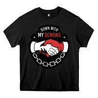 Black awesome down with my demons  for gift adult and kids men women  2021 Heavy Core Tee - lanVoArt