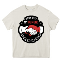 Cream awesome down with my demons  for gift adult and kids men women  2021 Heavy Core Tee - lanVoArt