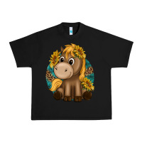 Black cute baby horse amd sunflowers Urban Heavy Tee - texasbilliewilder