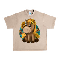 French Oak cute baby horse amd sunflowers Urban Heavy Tee - texasbilliewilder