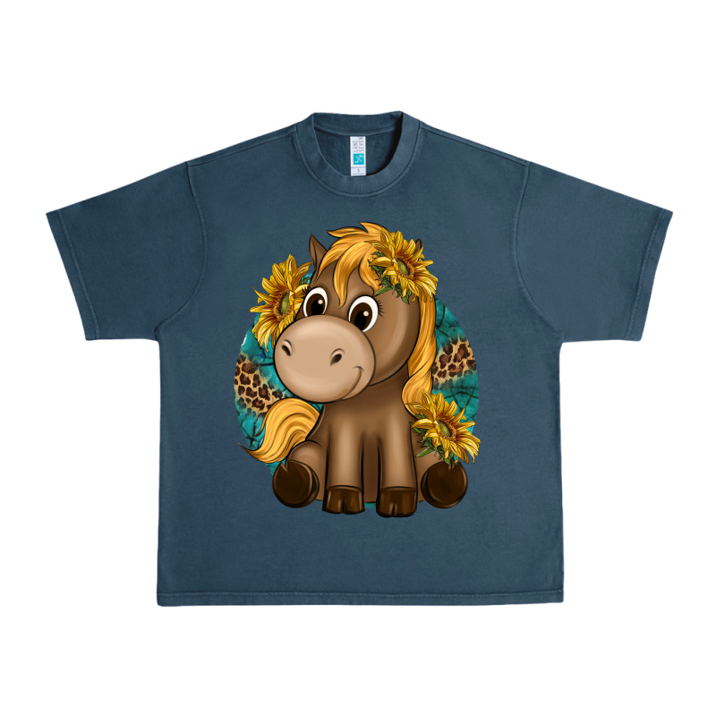 Cute Baby Horse Amd Sunflowers Urban Heavy Tee by texasbilliewilder | Teevron