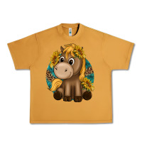 Peanut Butter cute baby horse amd sunflowers Urban Heavy Tee - texasbilliewilder