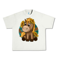 Pistachio cute baby horse amd sunflowers Urban Heavy Tee - texasbilliewilder