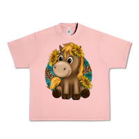 Salmon cute baby horse amd sunflowers Urban Heavy Tee - texasbilliewilder