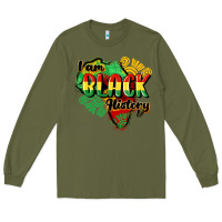 Army Green i am black history Long Sleeve Tee - CowGirlArtShop